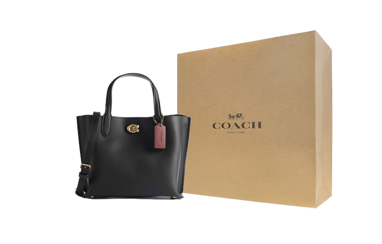 

COACH Кожаная сумка-ведро Вуду Сумка-шоппер Сумка для покупок Женская сумка Через плечо Средний размер Черная