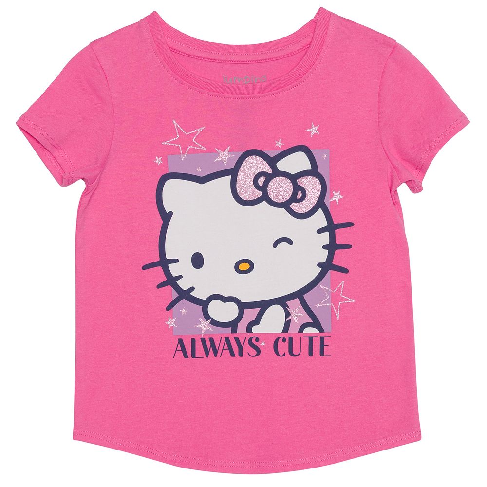 

Футболка Jumping Beans с рисунком Hello Kitty Winking «Always Cute» для девочек и малышей, цвет Anabelle Pink