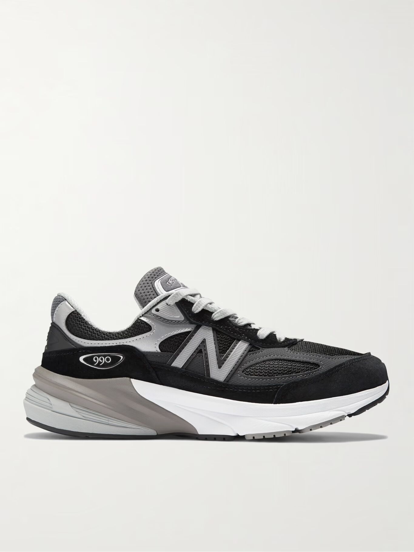 990v6 Кроссовки из замши и сетки с кожаной отделкой NEW BALANCE, черный — фото 3