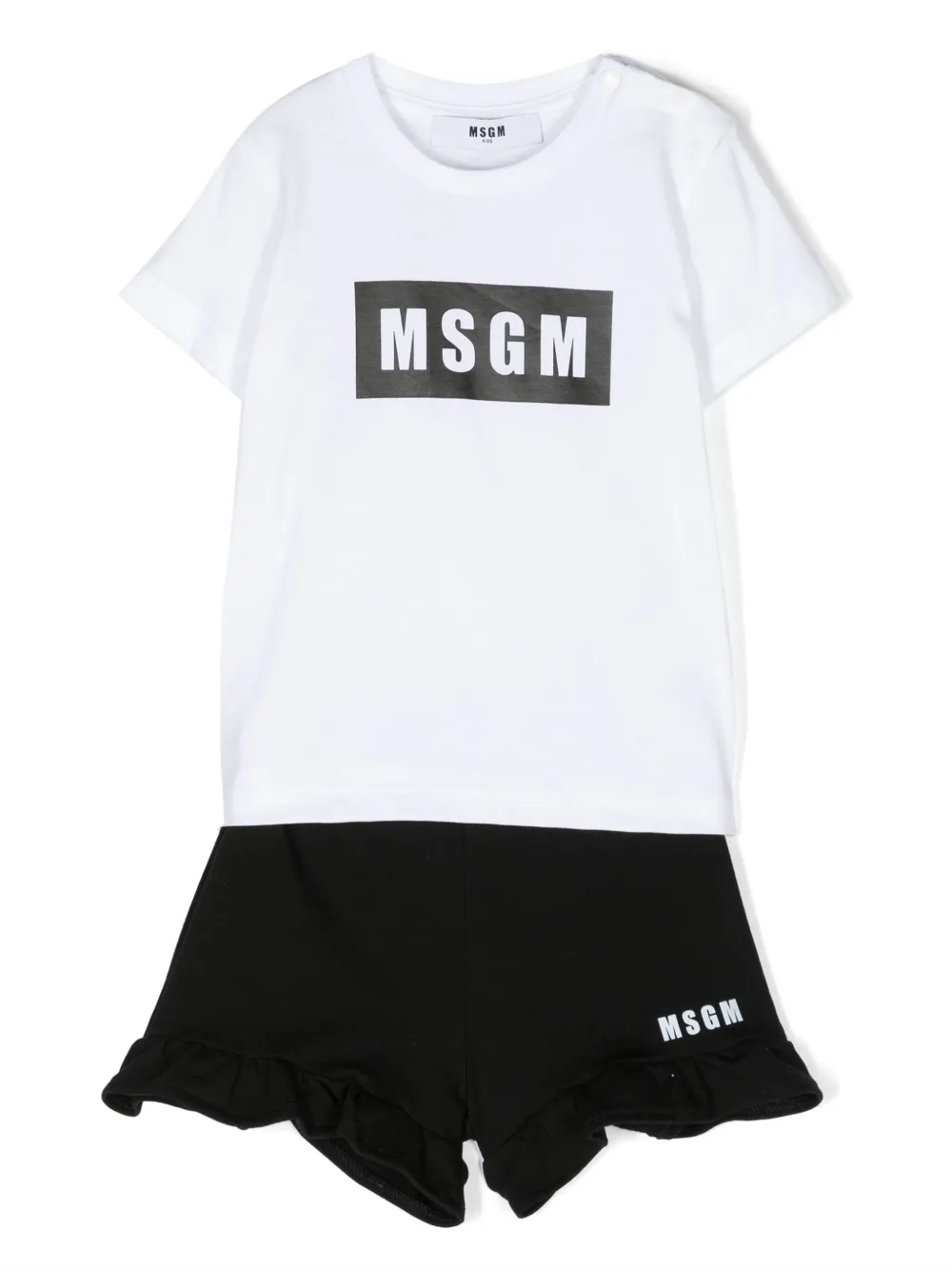 

Комплект из футболки и шортов с логотипом MSGM Kids, белый