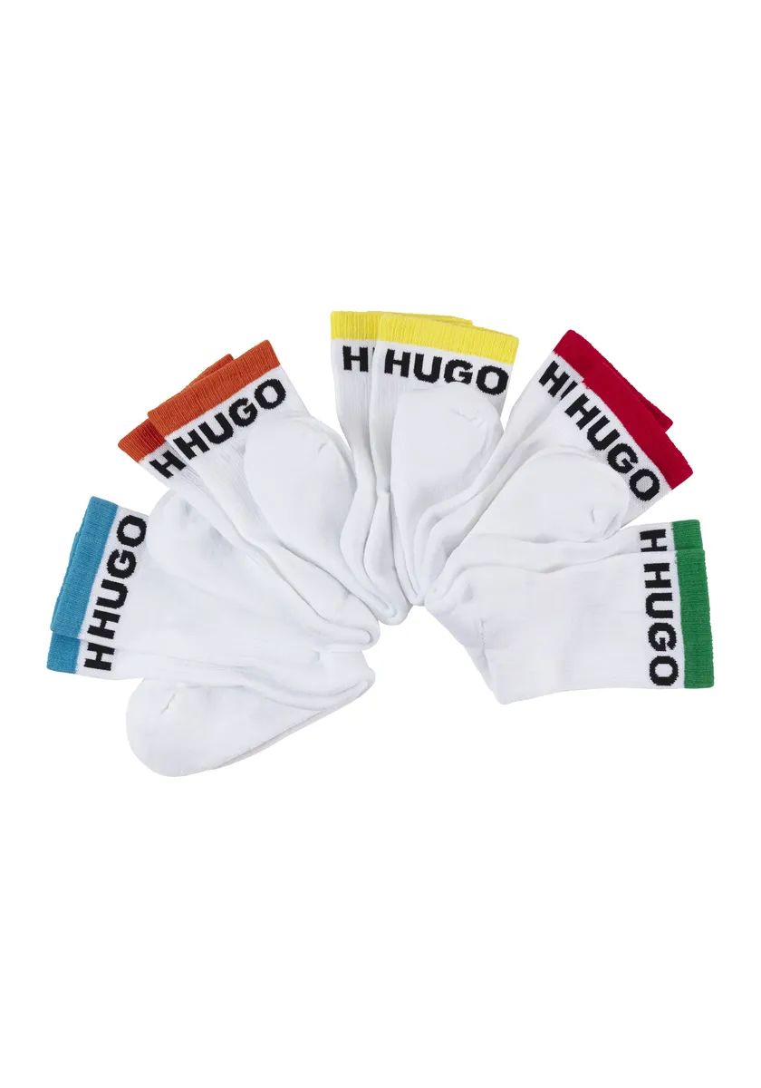 

Носки HUGO Underwear "5P QS RAINBOW CC W" (упаковка, 5 пар, 5 шт.), с контрастными полосками, белый