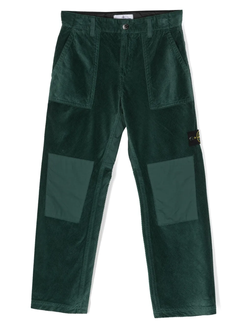 

Вельветовые брюки прямого кроя Stone Island Junior, зеленый