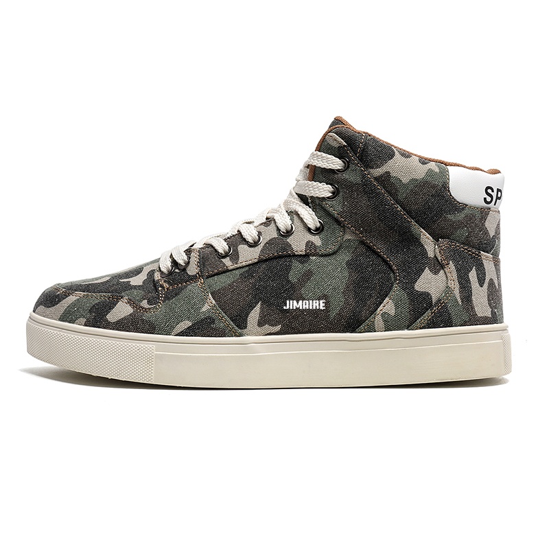 

King Jinmai Высокие скейтерские кроссовки мужские зеленый камуфляж, цвет Green Camouflage