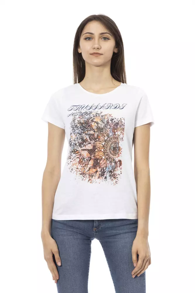 

Белый хлопковый женский топ Trussardi