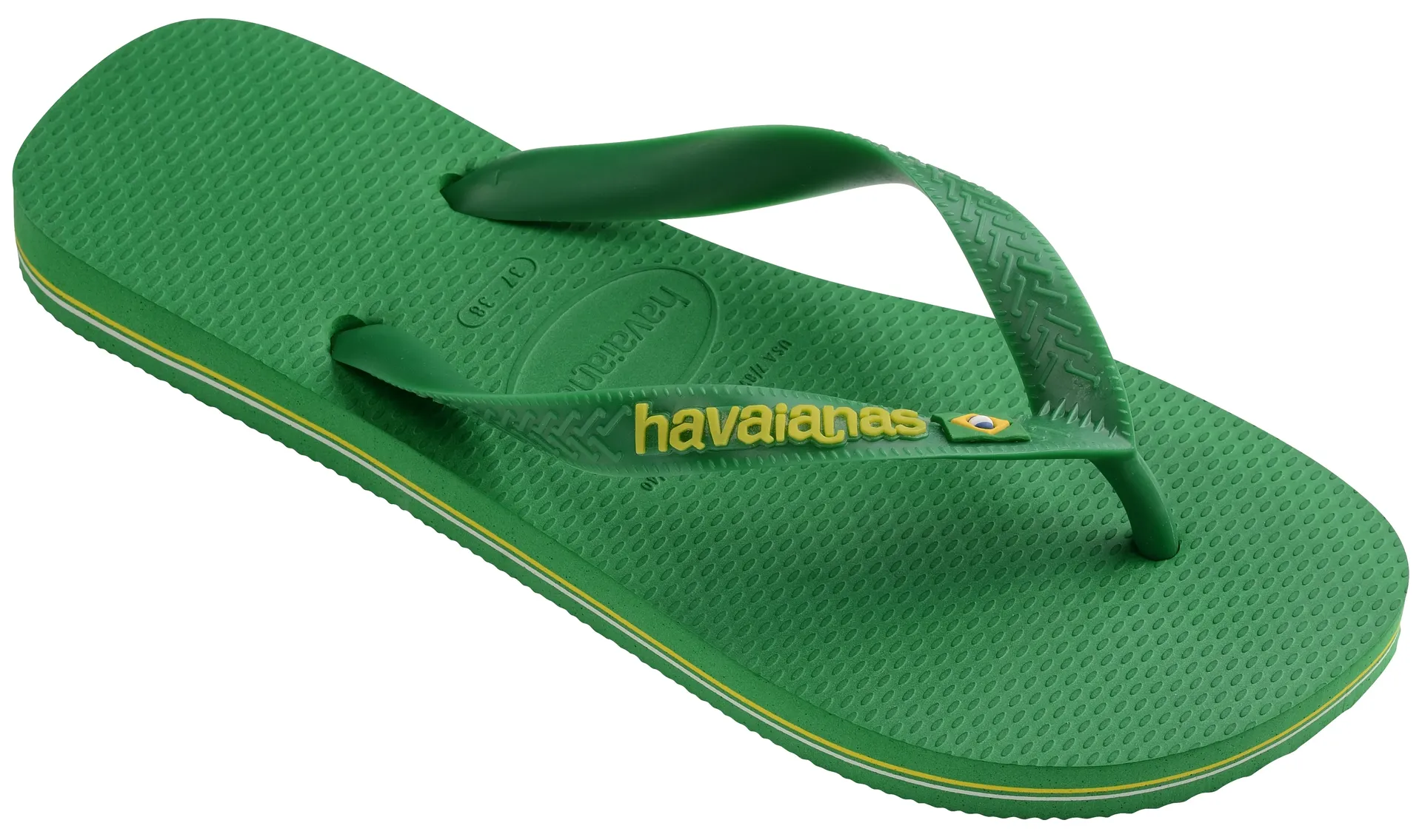 

Шлепанцы Havaianas "BRASIL LOGO NEON", летняя обувь, тапочки, туфли для бассейна с бразильскими деталями, зеленый