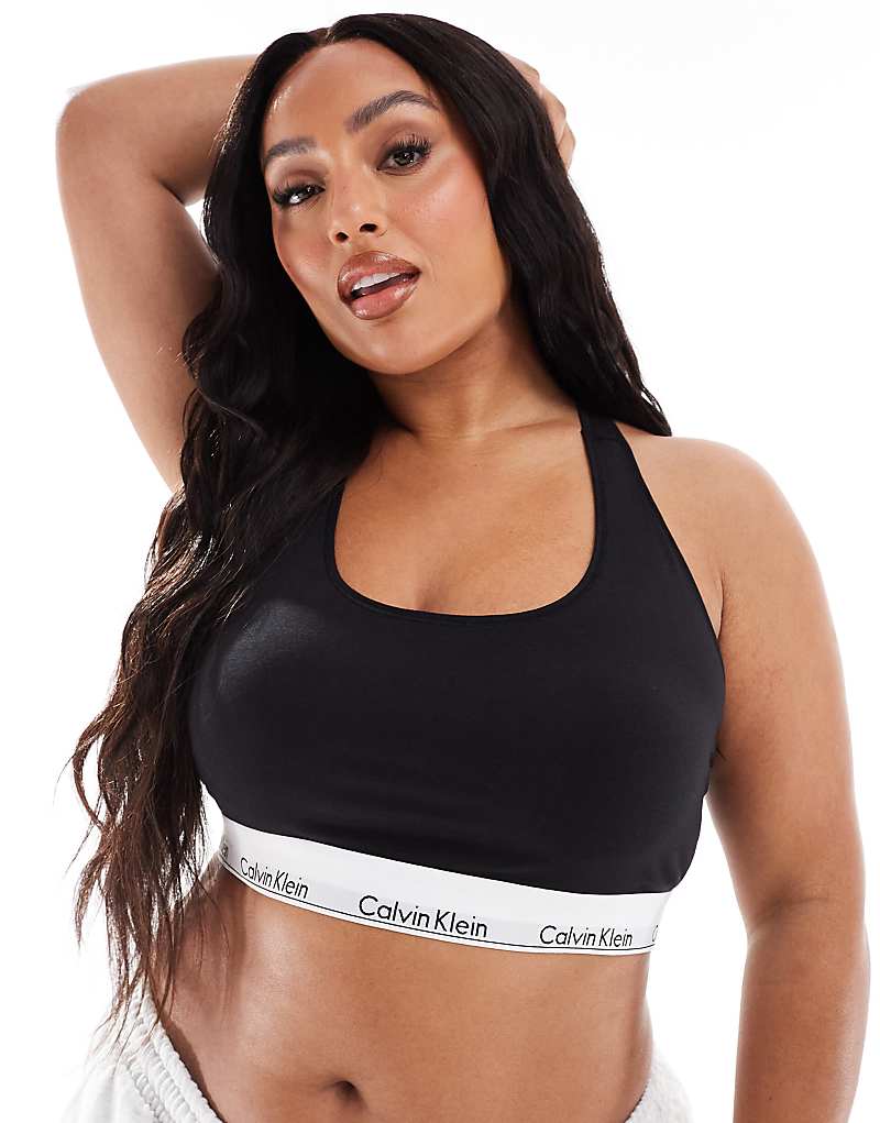 

Calvin Klein – Plus Size – черный современный хлопковый бюстгальтер без косточек