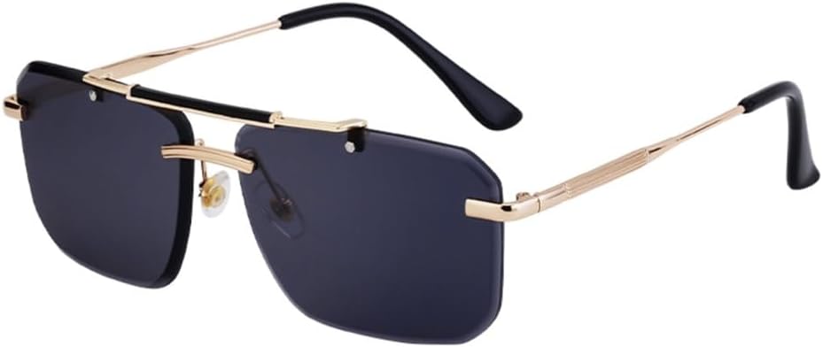 

Классические солнцезащитные очки без оправы для женщин и мужчин, роскошные винтажные солнцезащитные очки для вождения без двойной оправы для мужчин generic, C1goldgray