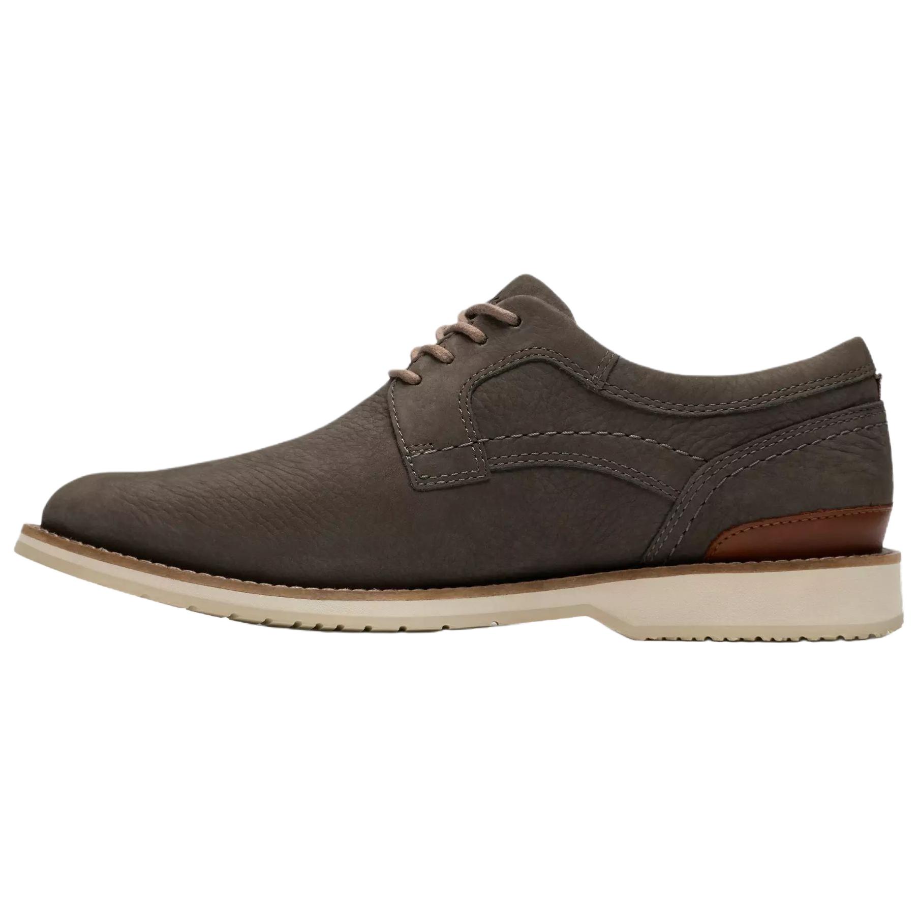 Clarks Кожаные повседневные туфли Monahan Plain Nubuck для мужчин, коричневые — фото 2