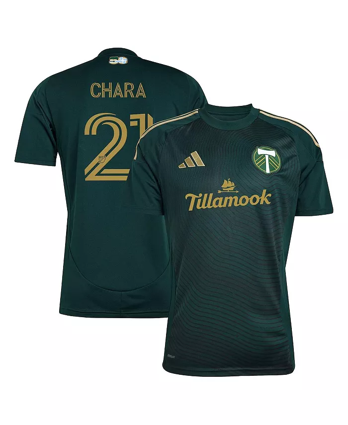

Мужская реплика игровой футболки Diego Chara Green Portland Timbers 2025 Forever Green Gold adidas