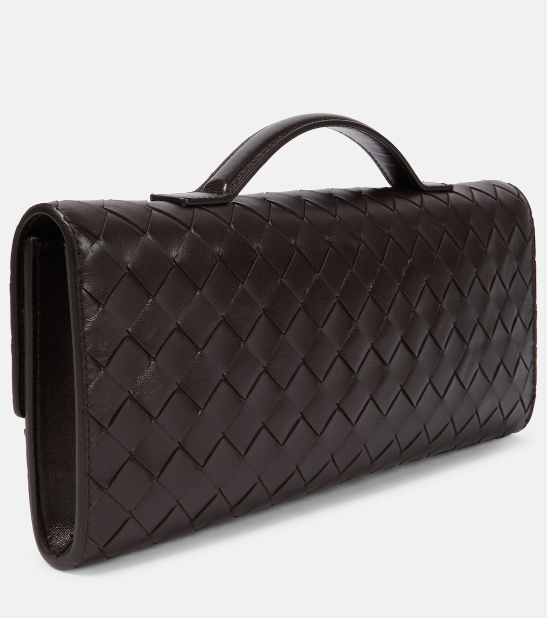 Клатч Andiamo Intrecciato из кожи Bottega Veneta, Fondant-M Brass — фото 4