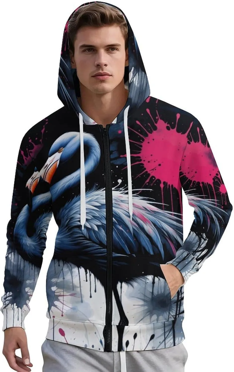 

Мужская толстовка Zakqeik с молнией и принтом Tigers