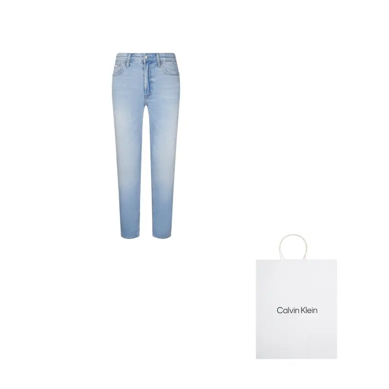 

Calvin Klein Мужские джинсы 0PZ Denim светло-голубого цвета, умеренно зауженного кроя