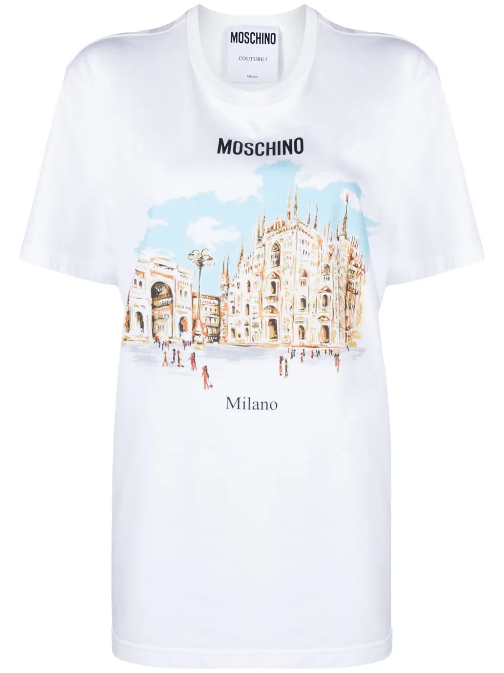 

Футболка из органического хлопка с принтом Moschino, белый