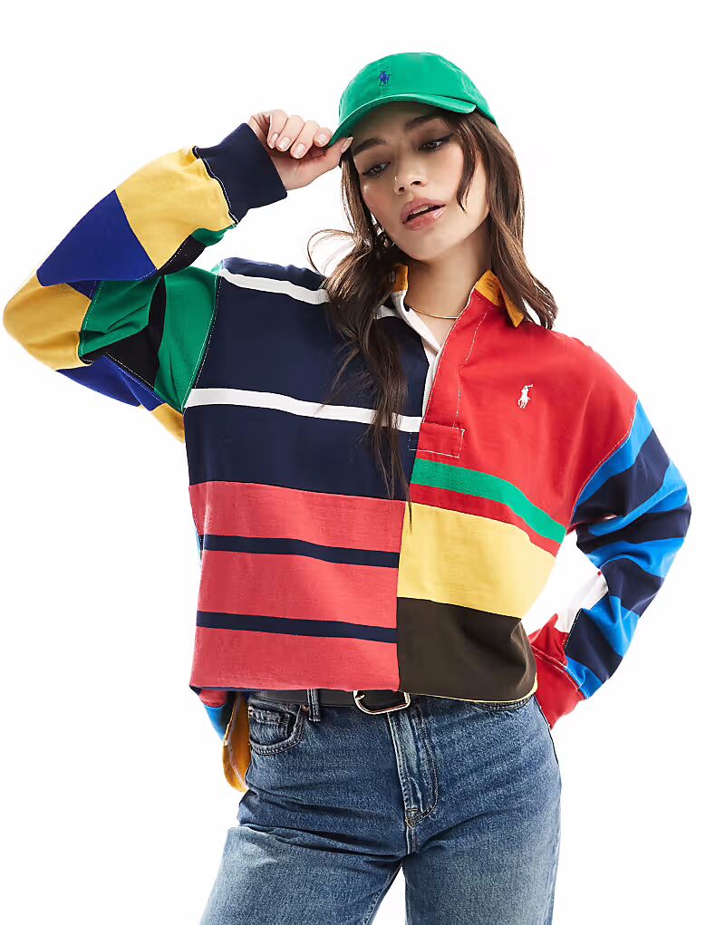 

Многополосный регбийный топ Polo Ralph Lauren с логотипом