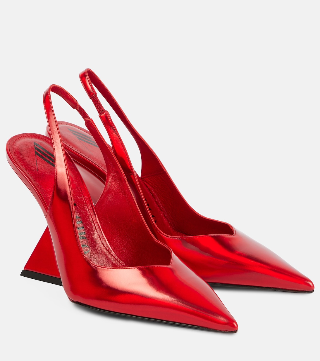 Туфли-лодочки Cheope из кожи с открытой пяткой The Attico, Vibrant Red