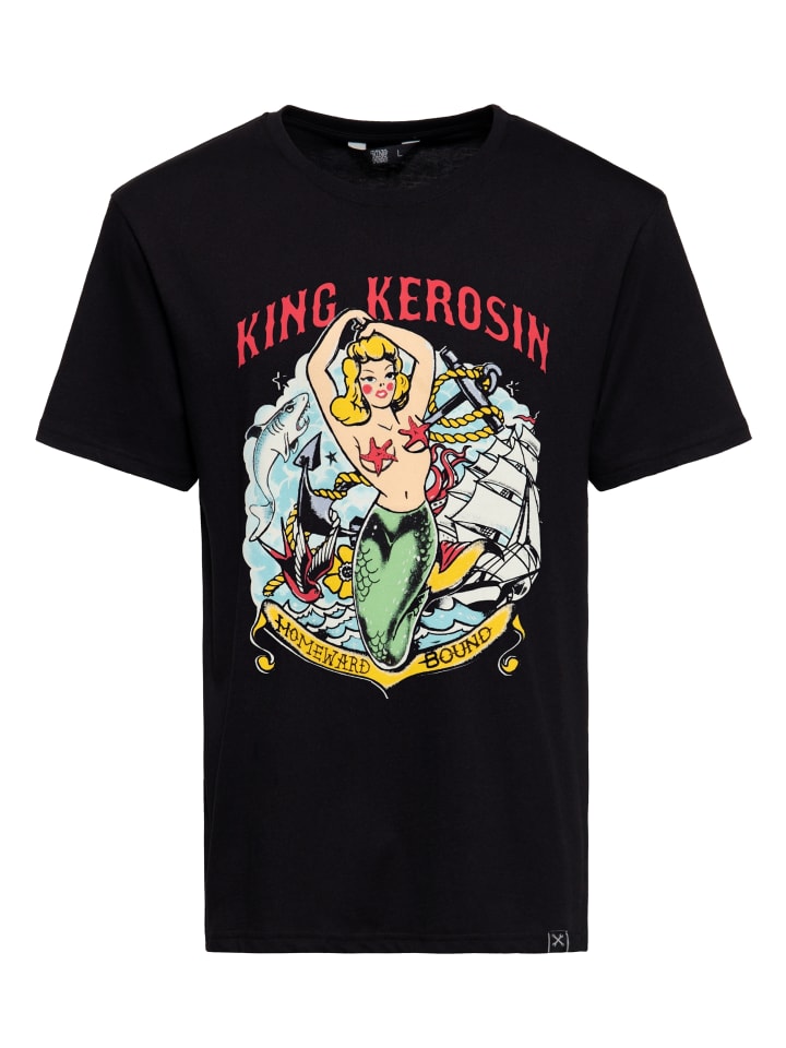 

Футболка с принтом Дорога домой King Kerosin черного цвета King Kerosin, Черный, Футболка с принтом Дорога домой King Kerosin черного цвета King Kerosin