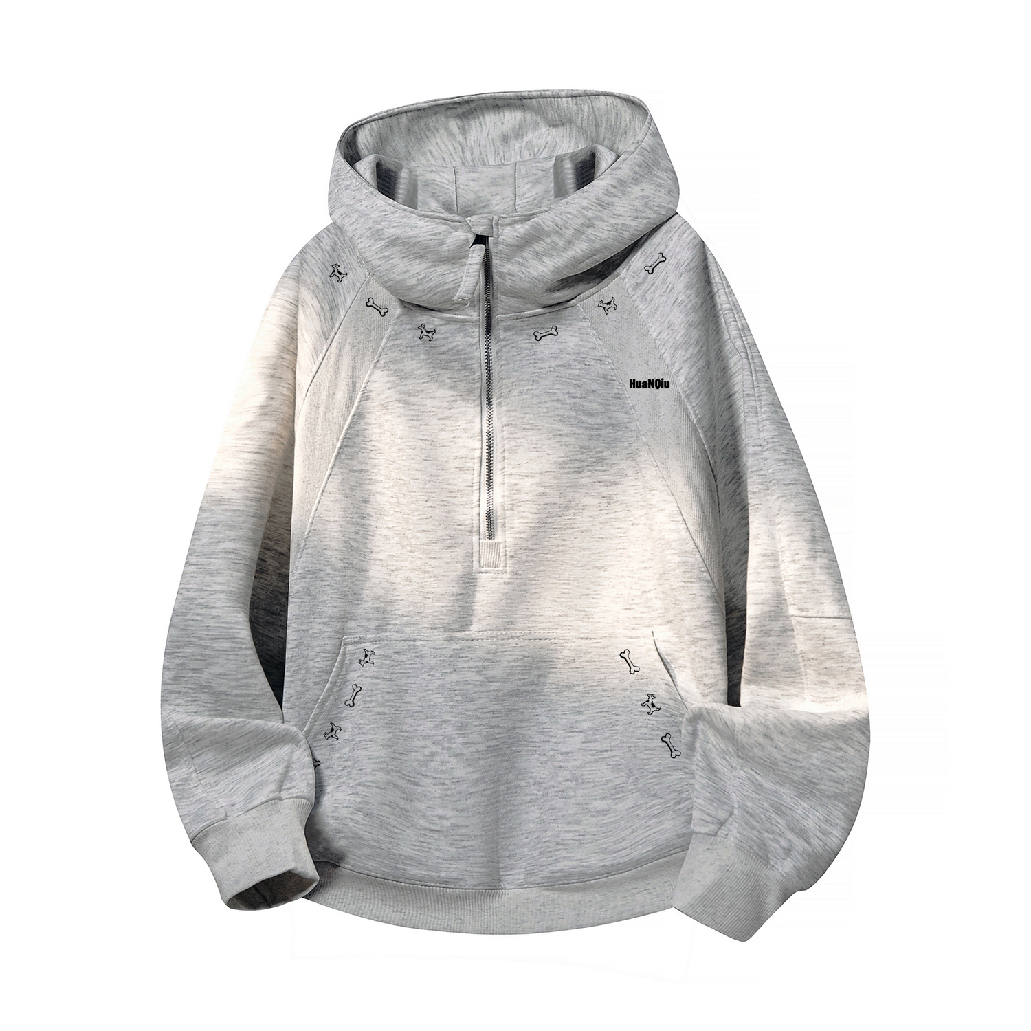 

Толстовка Unisex Hooded Moderate Heavyweight HUANQIU, heather серый