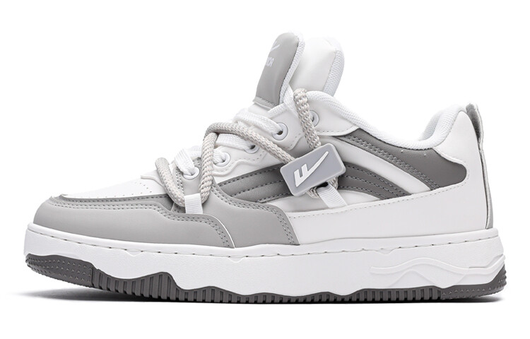 

Кроссовки WARRIOR Skateboarding Shoes Unisex Low-top Gray, белый/серый