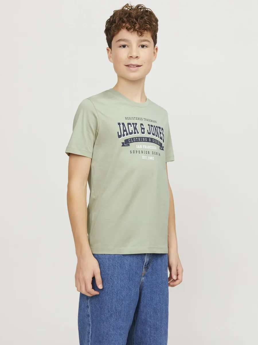 

Рубашка с круглым вырезом для подростков Jack & Jones "JJELOGO TEE SS NECK 2 COL AW23 NOOS JNR" Jack & Jones Junior, цвет Desert Sage