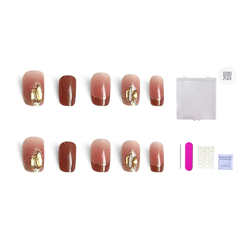 

Искусственные ногти для женщин ORANOT, Medium-Large Ladder Xs, Suitable For Small Hands[Includes Storage Box]14-10-11-10-7