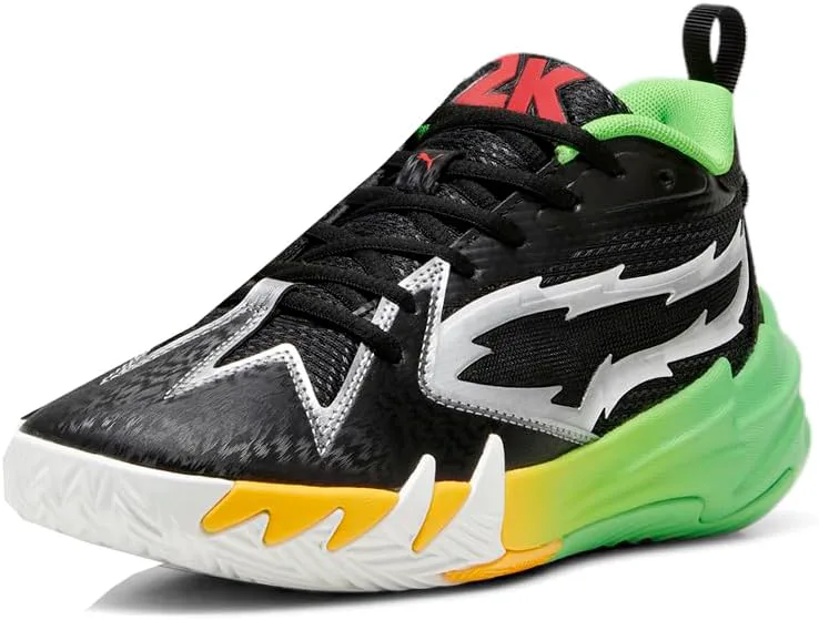 Детские кроссовки для девочек PUMA Kids Girls Scoot Zeros Jr для баскетбола и повседневной носки - розовые, черный — фото 3