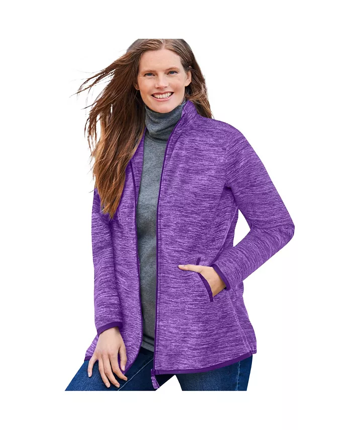 

Женская куртка Plus Size на молнии из микрофлиса Woman Within, фиолетовый