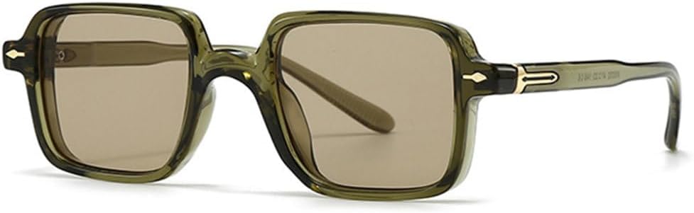 

Солнцезащитные очки LVTFCO для мужчин, защита от УФ-излучения UV400, ретро-стиль, декор с заклепками, солнцезащитные очки для женщин, оливково-зеленый цвет, Olive Green Tea