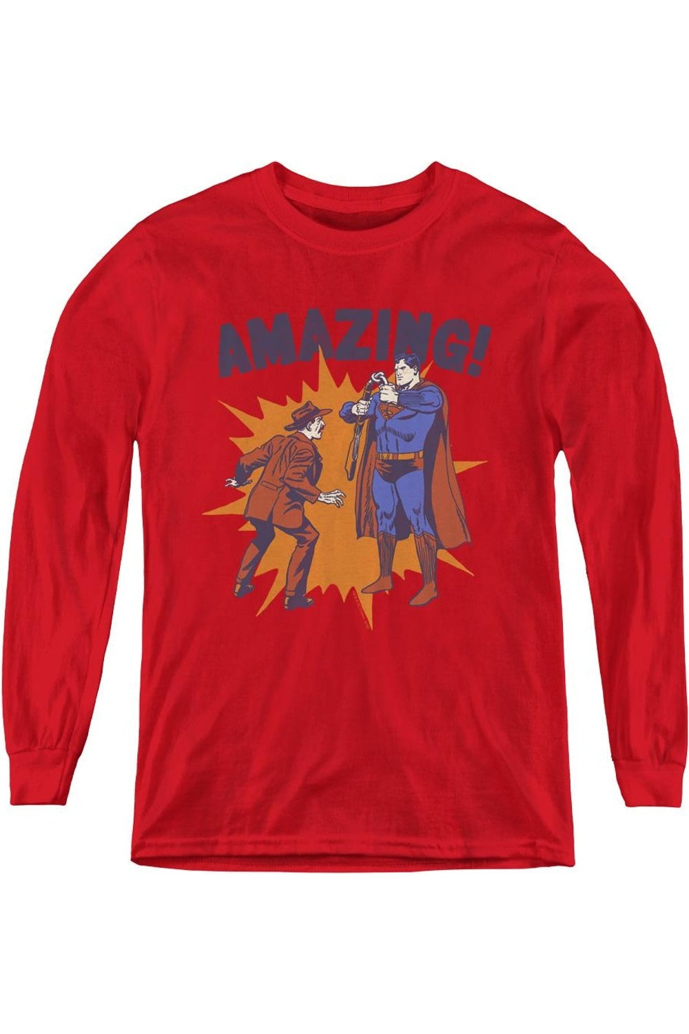 

Футболка с длинным рукавом Superman Amazing Youth Gildan, красный
