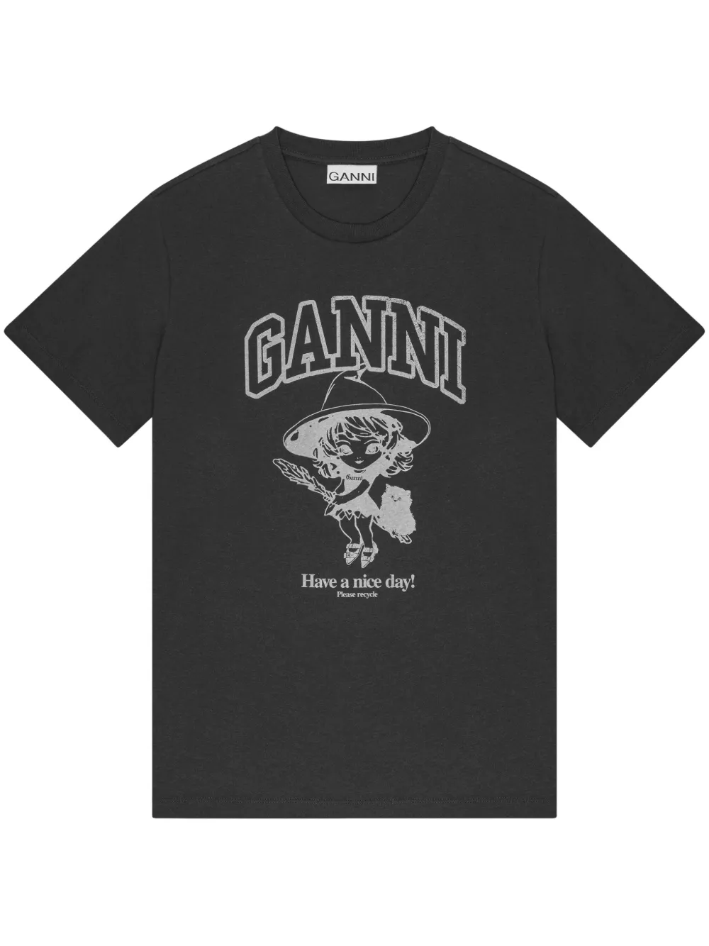 

Футболка с логотипом GANNI, черный
