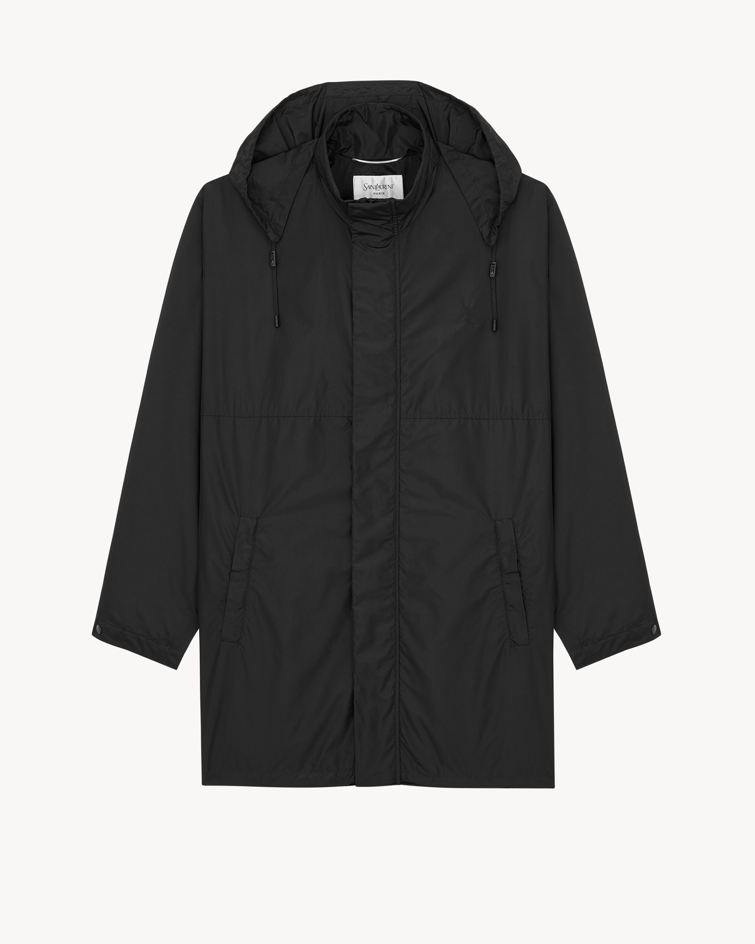 Парка CASSANDRE из шелкового тафты Saint Laurent, черный