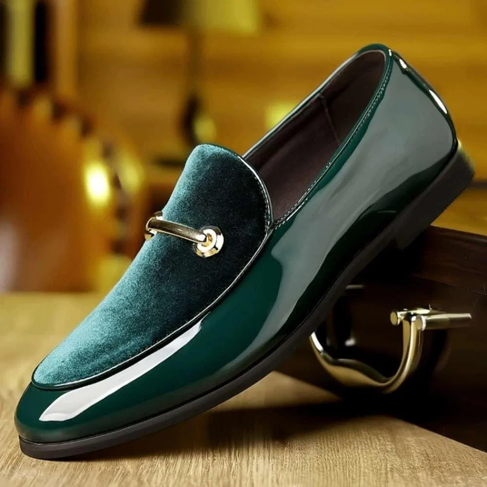 Мужские лоферы повседневные, Casual Business Shoes, зеленый mitvr — фото 4
