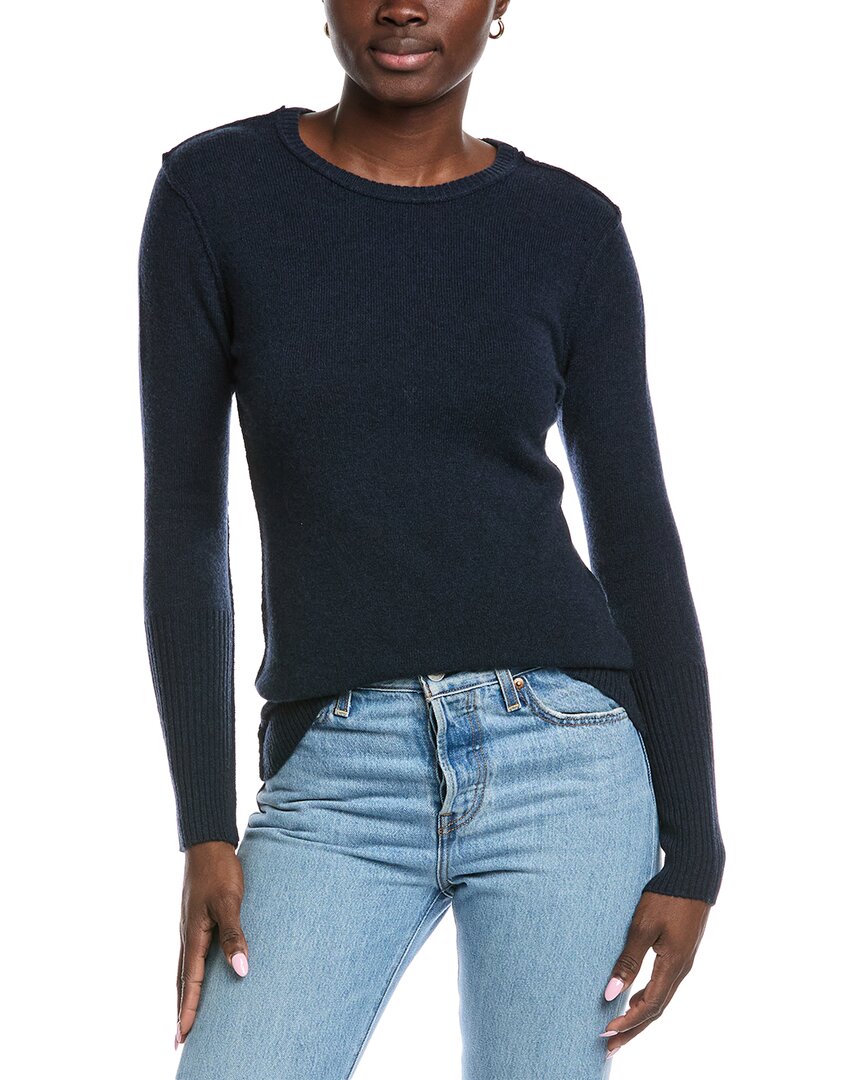 

Осенний кашемировый свитер с необработанным краем Autumn Cashmere, синий