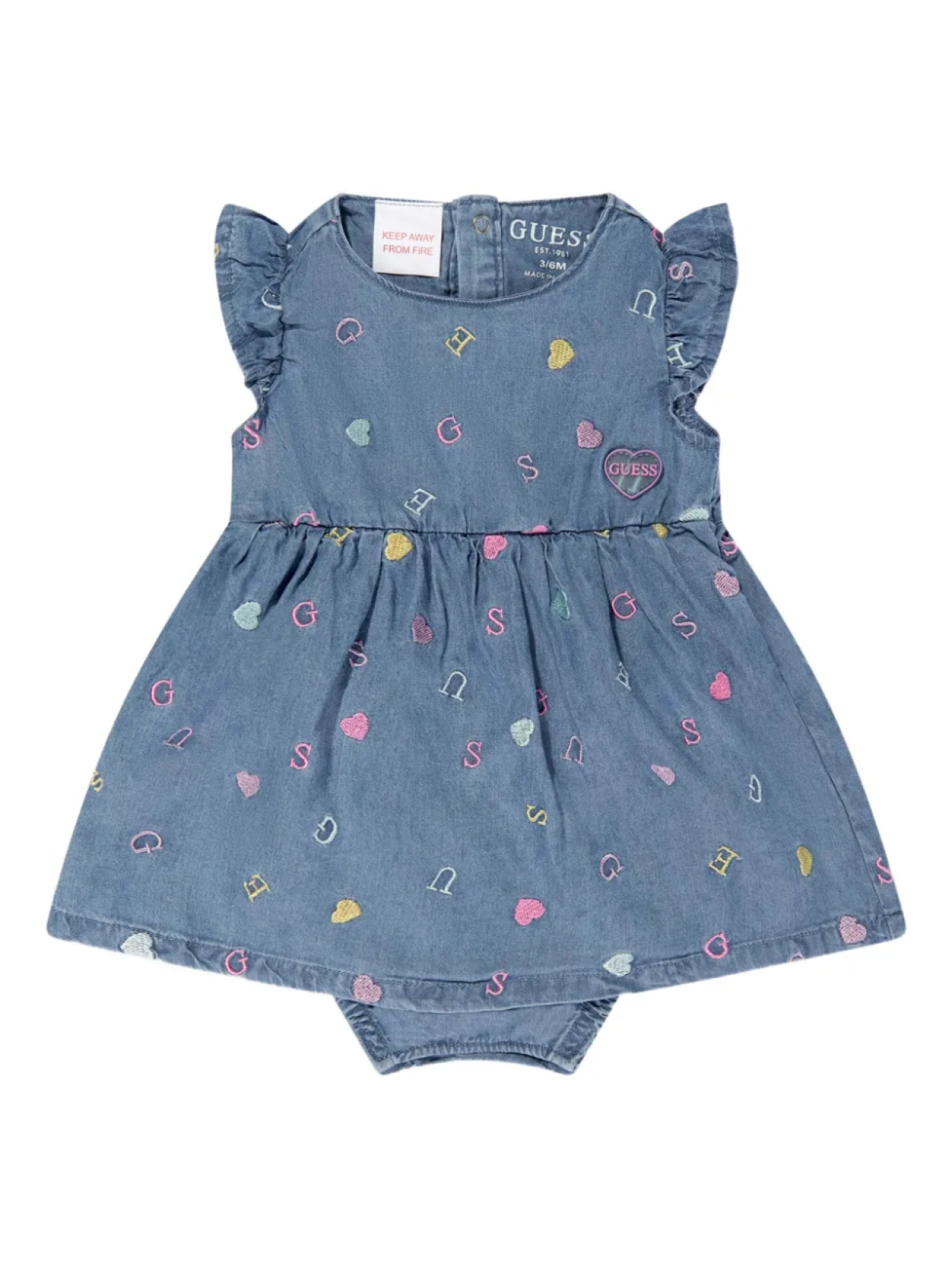 

Вышитое платье guess kids, синий