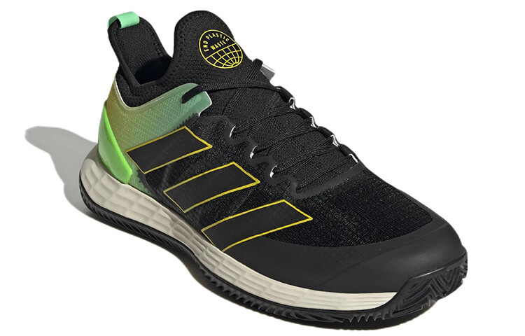 Adizero Ubersonic 4 теннисные кроссовки мужские низкие черные/зеленые/белые Adidas — фото 3