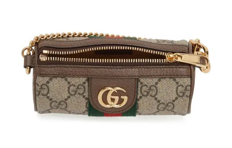 Сумка Ophidia Canvas With Leather, цилиндрическая, с кошельком для мелочи, женская, цвет Ebony GUCCI, box(basic set+box) — фото 4
