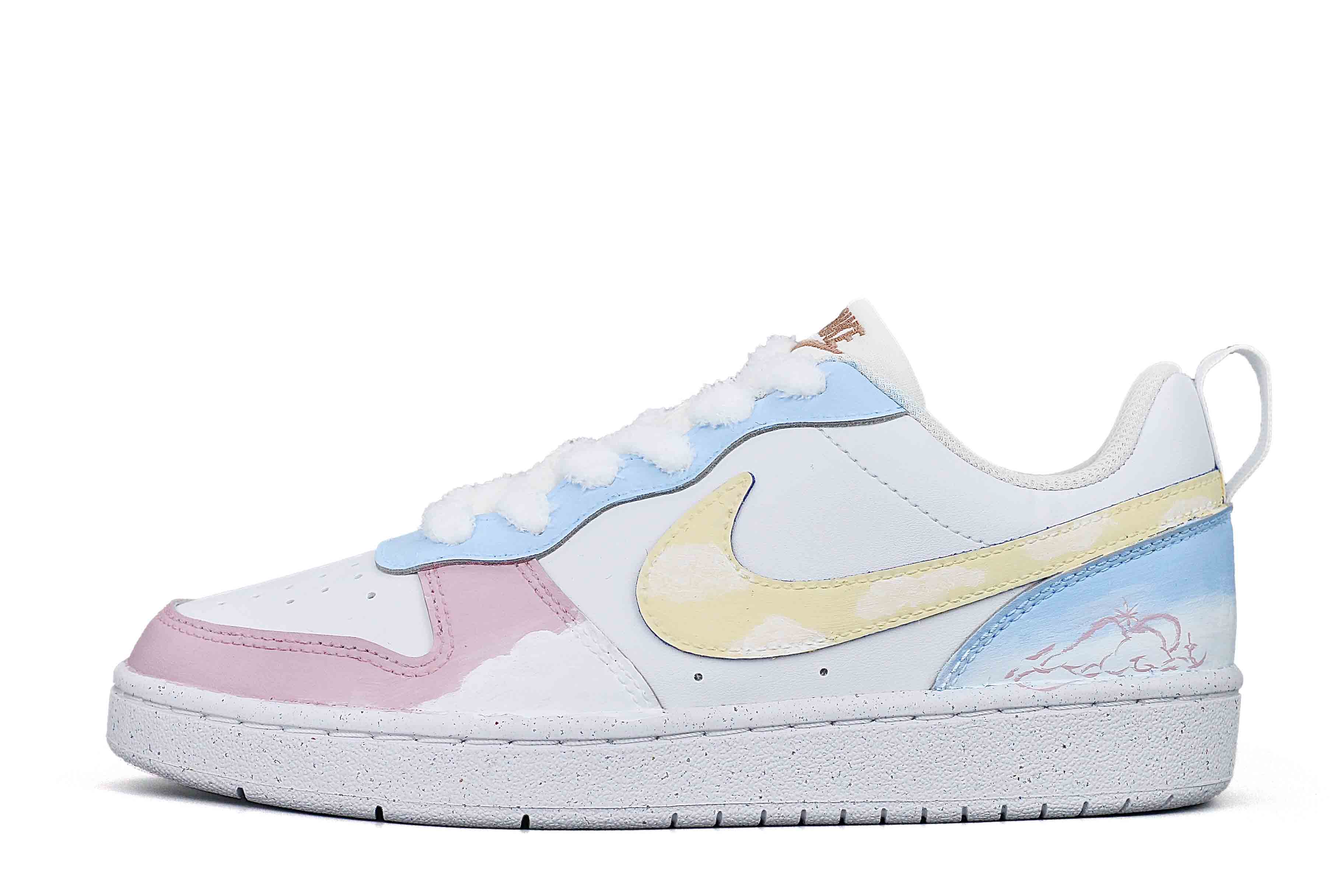 

Детские скейтерские кроссовки Court Borough для младших школьников Nike, белый/розовый