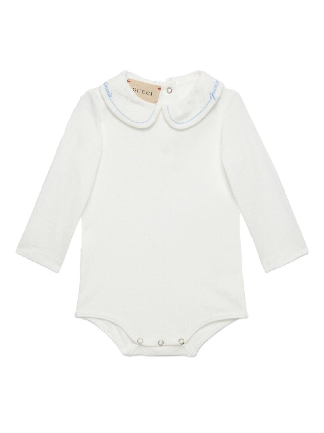

Gucci Kids боди с длинными рукавами и вышитым логотипом, белый