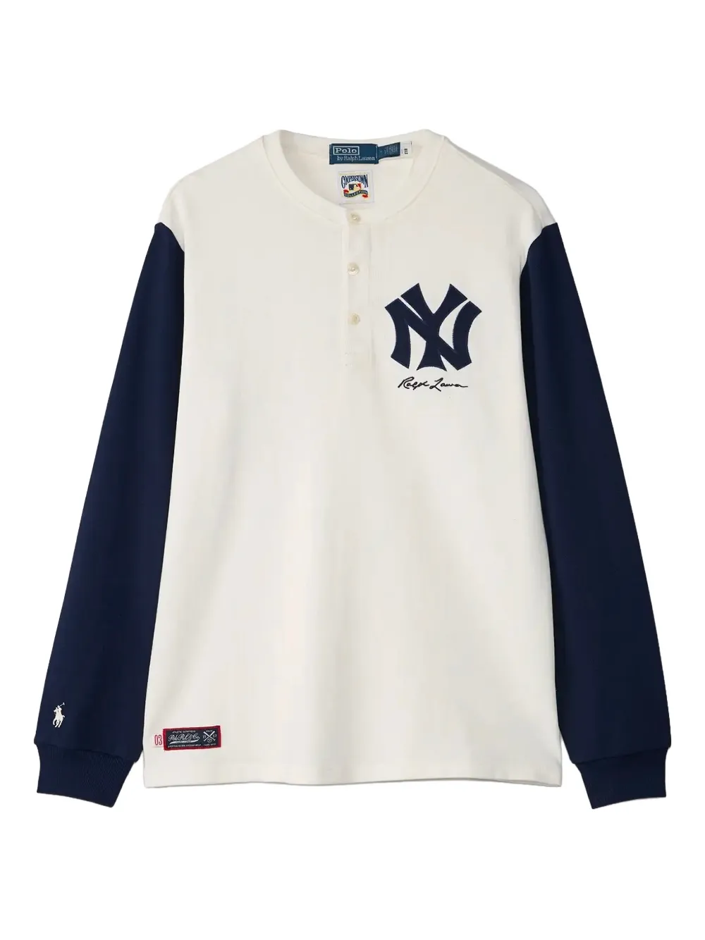 

Футболка в технике колор-блок с застёжкой на пуговицы Polo Ralph Lauren, белый