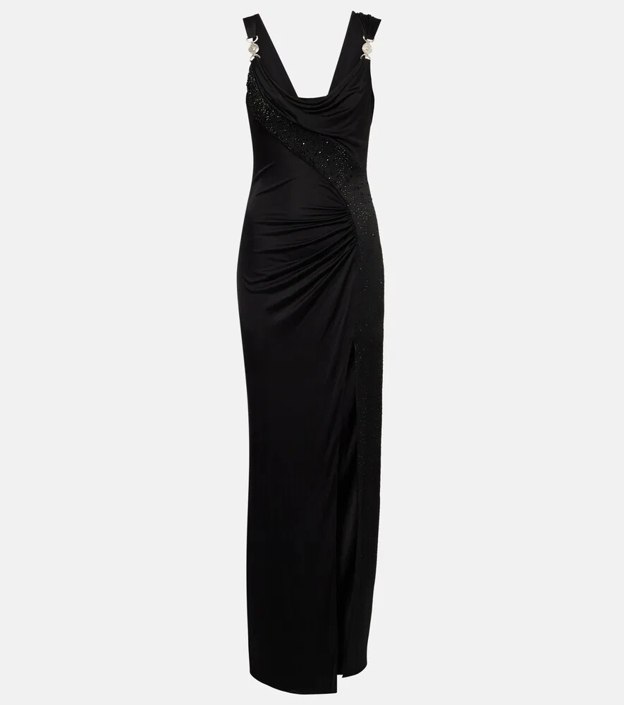 Платье из джерси Versace, черный