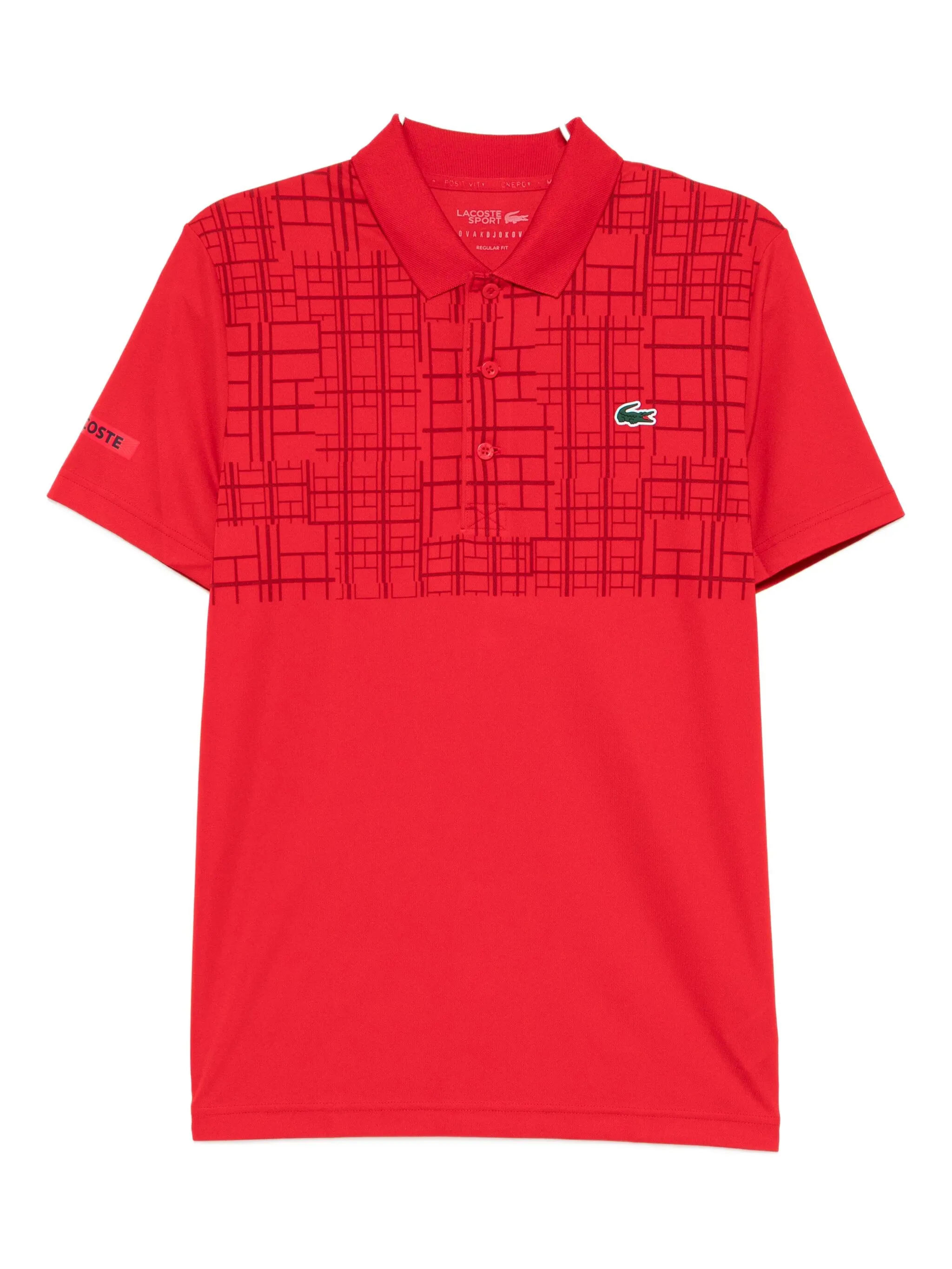 

Рубашка поло с вышитым логотипом Lacoste, красный