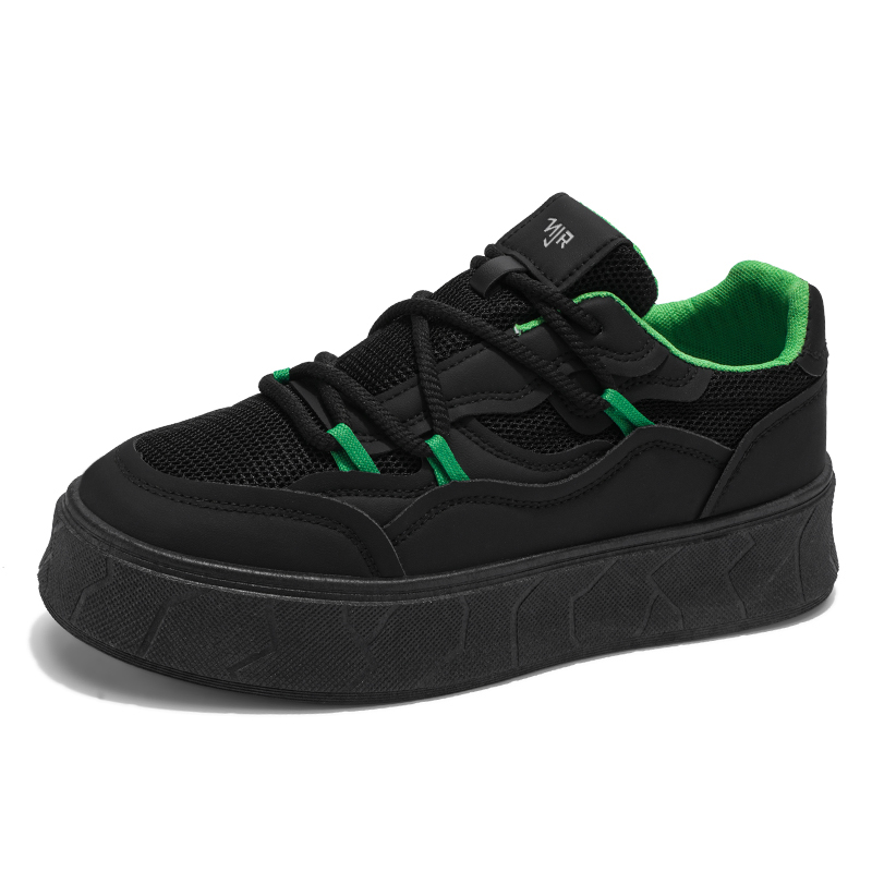 

NANJIREN Низкие скейтерские кроссовки мужские черно-зеленые, цвет Black Green