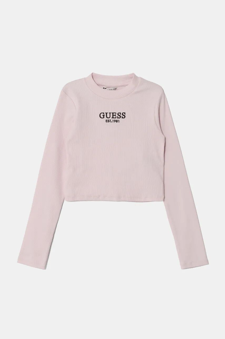 

Детская футболка с длинными рукавами Guess, розовый