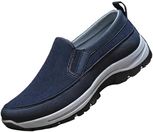 

Мужские легкие повседневные туфли на шнуровке, дышащие, противоскользящие, для ходьбы, походные ботинки Hhhchpm, темно-синий