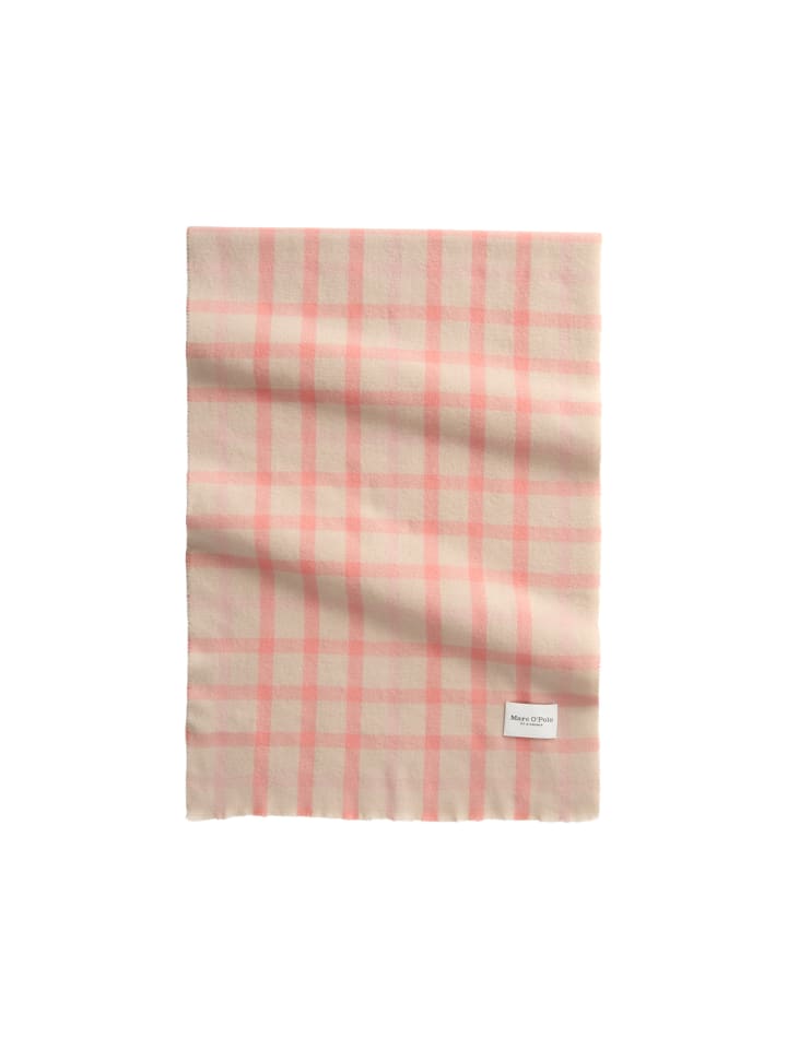

Клетчатый шерстяной шарф средне-розового цвета Marc O'Polo