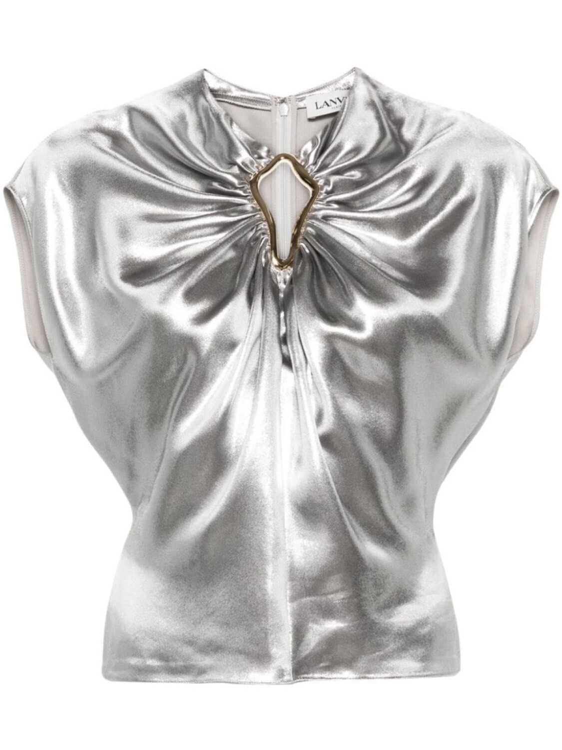 

Lanvin топ из ткани ламе, серебристый