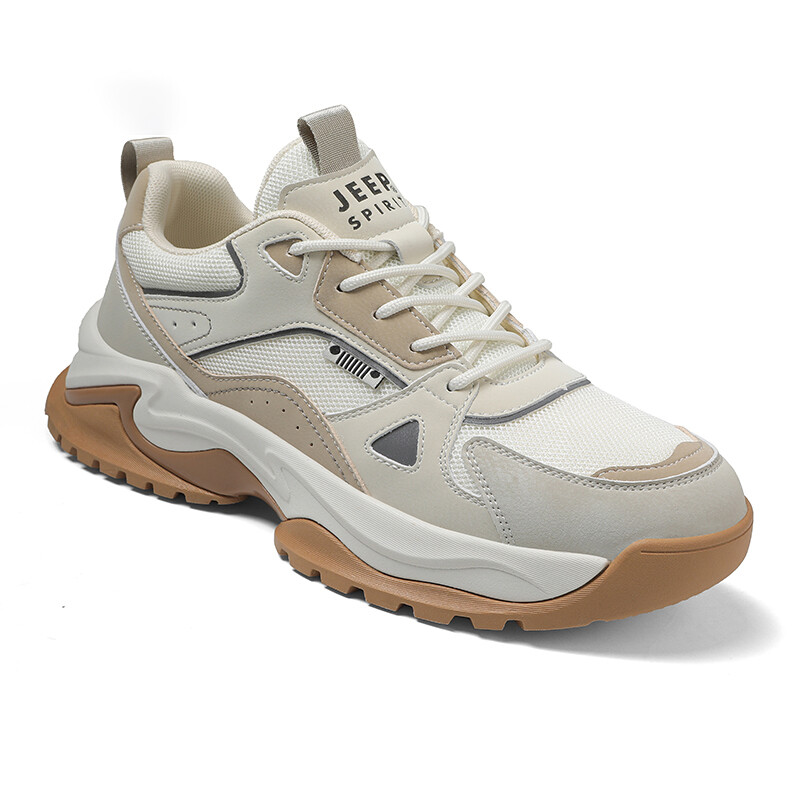 Кроссовки JEEP SPIRIT Lifestyle Shoes Men Low-top Beige, белый — фото 4