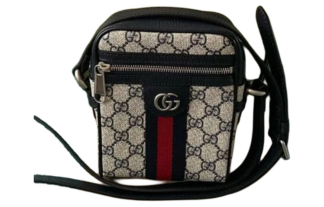 Сумка через плечо GUCCI Ophidia из канваса с кожаными деталями — фото 2