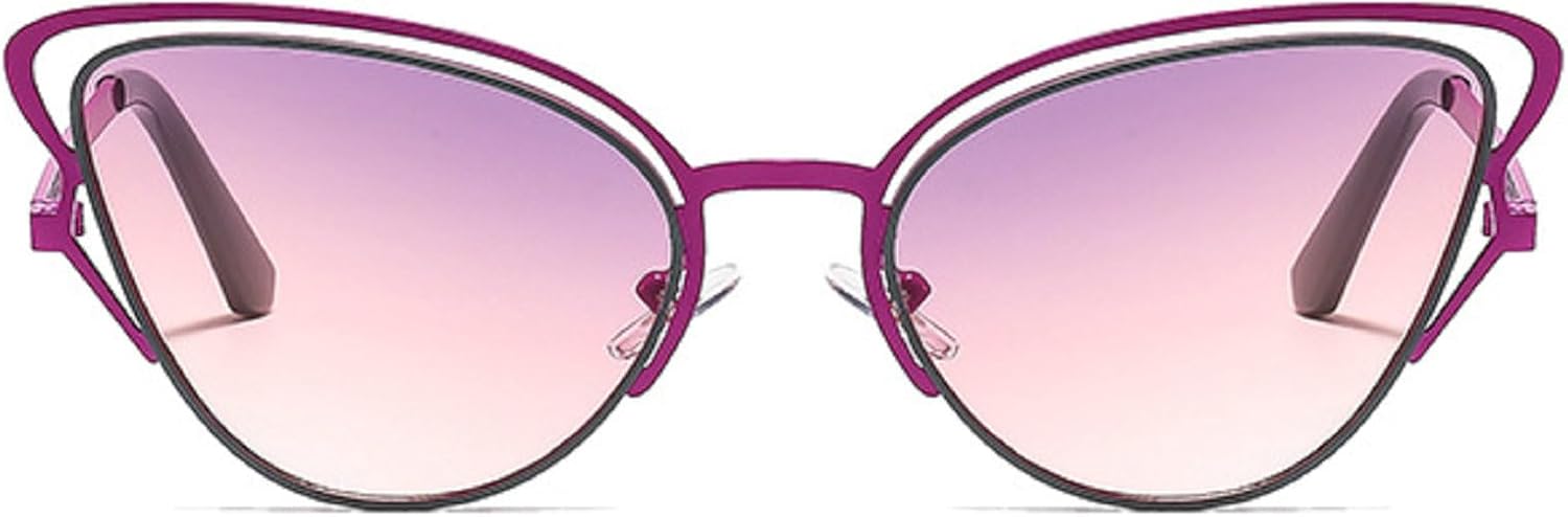 

Популярные модные женские солнцезащитные очки «кошачий глаз» 2025 года, роскошные винтажные солнцезащитные очки в металлической оправе для женщин, модные очки с градиентным переходом цвета mincl, Purple