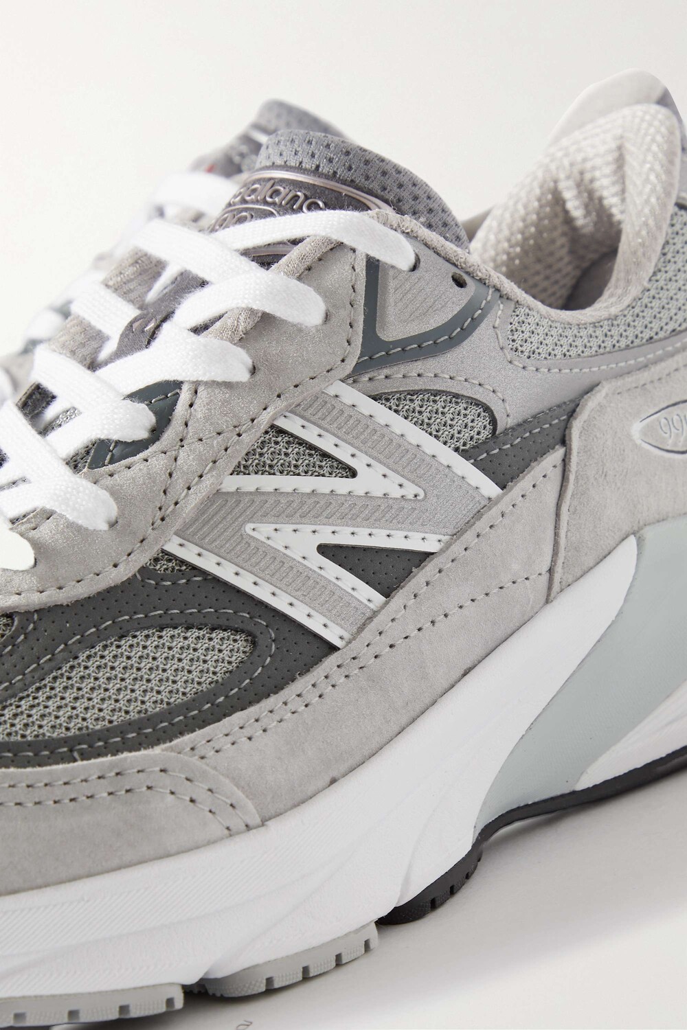NEW BALANCE Кроссовки Made in USA 990V6 из замши, кожи и сетки, серый — фото 2