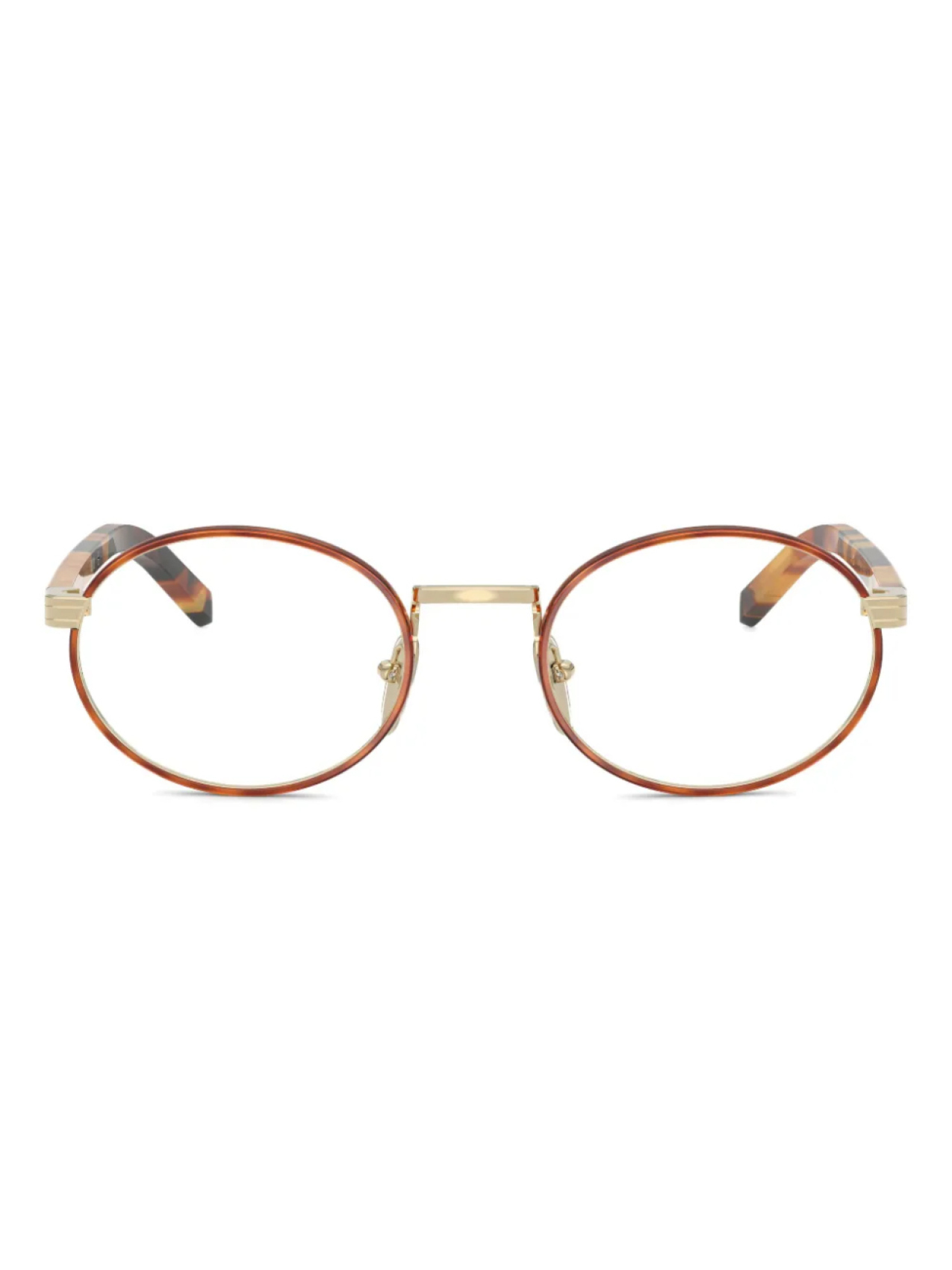 

Prada Eyewear round-frame очки, коричневый